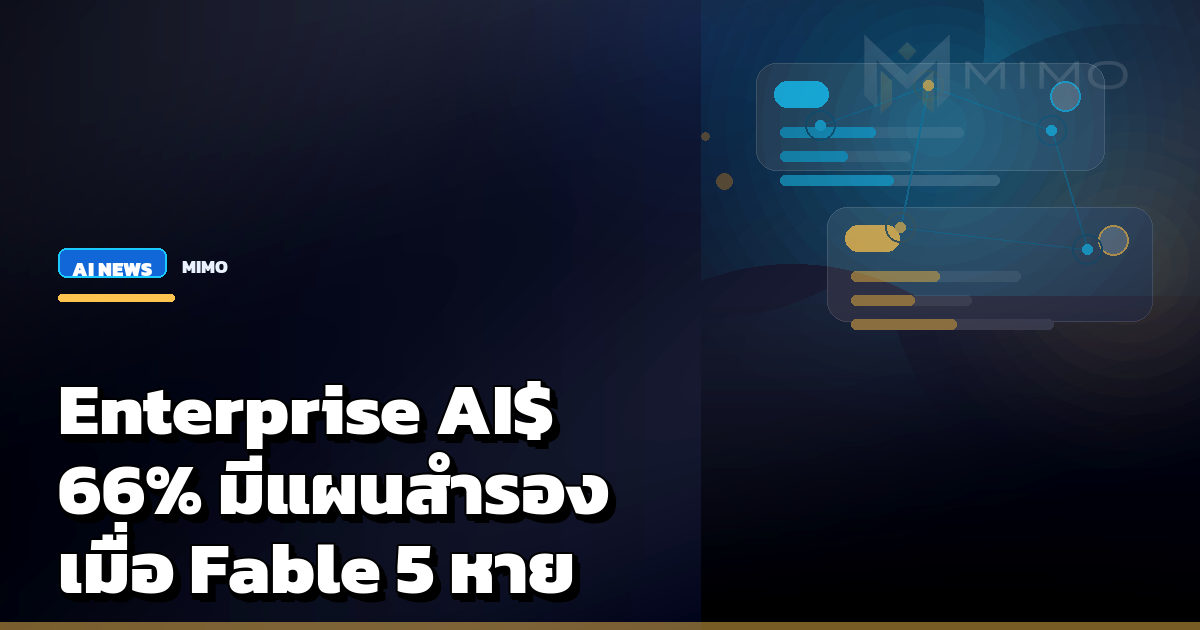 Enterprise AI control gap - 66% ขององค์กรมีแผนสำรอง AI หลัง Fable 5 ถูกปิด